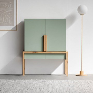 BANKS שידה מעוצבת בשילוב עץ אלון מלא