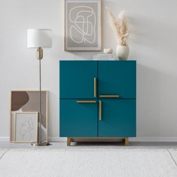 FANTASY קומודה מושלמת עם ידיות מעוצבות בגוון זהב