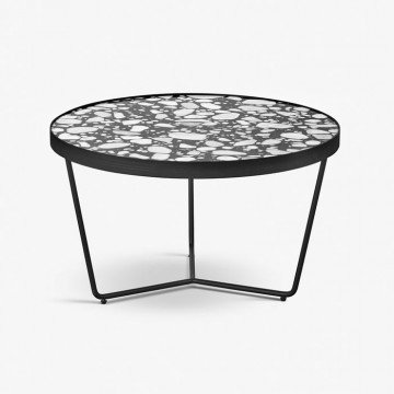 CELYSE שולחן סלון מודרני מברזל בשילוב שיש טרצו