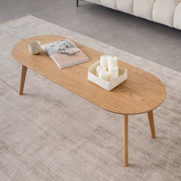 COLLIN שולחן אובלי בגוון עץ אלון טבעי