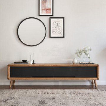 KENDO מזנון טלוויזיה מעץ בעיצוב כפרי