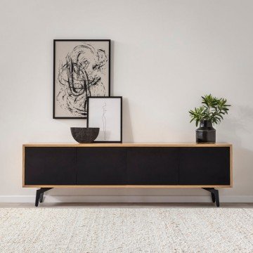 BARAKA מזנון לסלון במעטפת פורניר עץ אלון