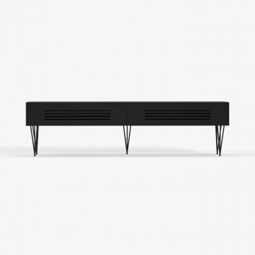 IBEN מזנון מודרני לסלון מחופה מלמין שחור