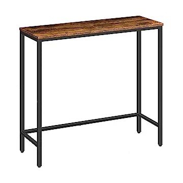 HOOBRO Narrow Console Table, 29.5" Entryway Small Sofa Side Display for Hallway, Bedroom, Living Room, Foyer, Rustic Brown and Black BF75XG01