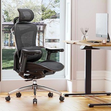 SIHOO Doro C300 Ergonomic Office Chair with Ultra Soft 3D Armrests, Dynamic Lumbar Support for Home Office Chair, Adjustable Backrest Desk Chair, Swivel Big and Tall Office Chair, Computer Chair Black