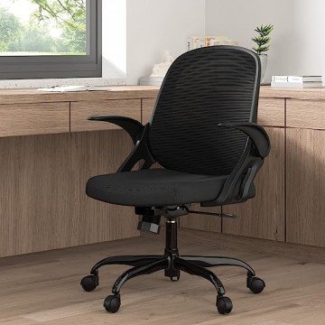 Home Office Chair Work Desk Chair Comfort Ergonomic Swivel Computer Chair, Breathable Mesh Desk Chair, Lumbar Support Task Chair with Wheels and Flip-up Arms and Adjustable Height
