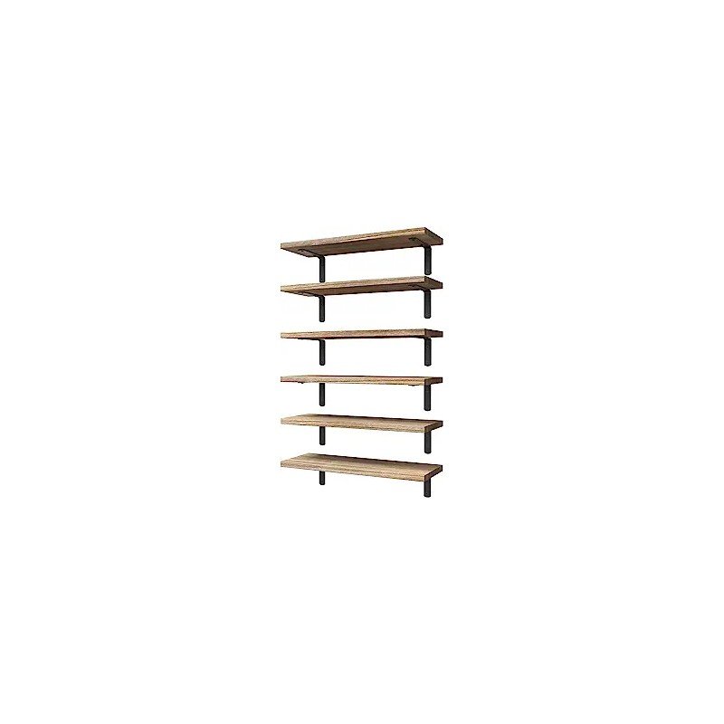 Boswillon 2+2 Black Floating Shelves Set of 4, Black Shelf with