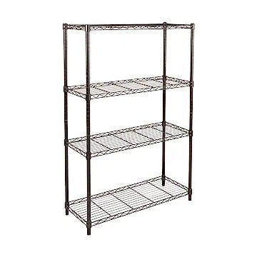 Amazon Basics 4-Shelf Adjustable, Heavy Duty Storage Shelving Unit (350 lbs loading capacity per shelf), Steel Organizer Wire Rack, Black, 36" L x 14" W x 54" H