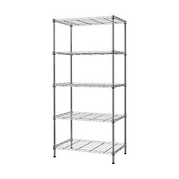 SINGAYE 5 Tier Adjustable Storage Shelf Metal Storage Rack Wire Shelving Unit Storage Shelves Metal 660Lbs Capacity 23.6" W x 14" D x 59.1" H for Pantry Closet Kitchen Laundry Silver