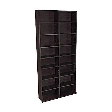 Atlantic Oskar Adjustable Media Cabinet - Holds 464 CDs, 228 DVDs or 276 Blu-rays, 12 Adjustable and 4 fixed shelves PN in Espresso