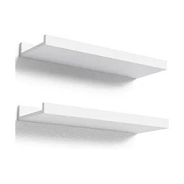 Boswillon 2+2 Black Floating Shelves Set of 4, Black Shelf with